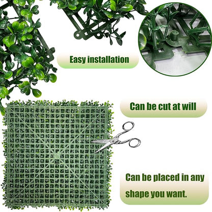 Artificial Boxwood Roll Panels: 60"x 140" UV-Anti Faux Ivy Leaves Grass Wall - Image 4