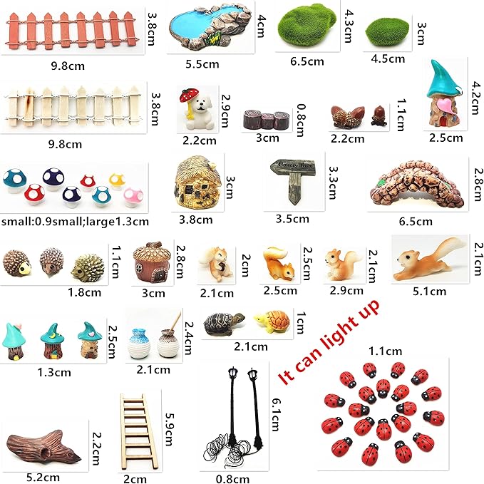 HYG Miniature Fairy Garden Accessories, Figurines, Landscape Set, Potted Horticulture Ornaments for Decoration