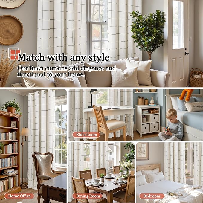 Lajode Linen Blackout Curtains for Living Room - Image 4