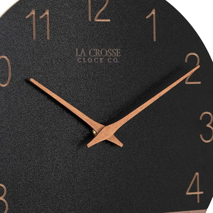 La Crosse Clock 404-3630C 12 inch Dark Sierra Wood Analog Quartz Wall Clock - Image 5