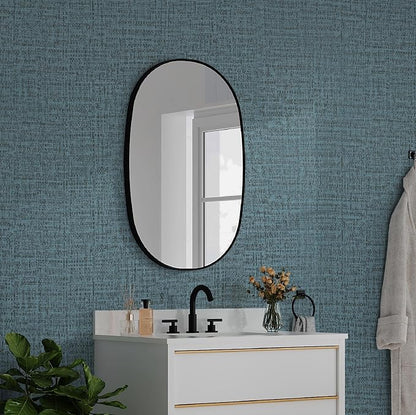 Guvana Grasscloth Peel and Stick Wallpaper Blue Textured Contact Paper Modern - Image 4