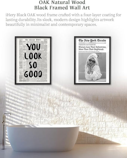 iHery Small Premium Natural Black OAK Wood 8x10in You Look So Good Trendy - Image 6