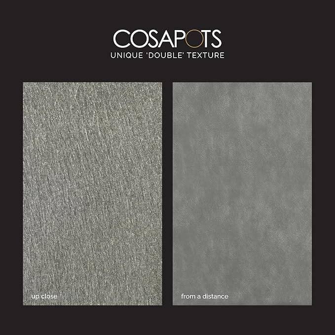 Mondo Large Planter – Grey Stone Finish – Fiberglass Indoor/Outdoor and Weather-Resistant Round Planter (19.7" D x 19.1" H Exterior, 18.5" D x 18.5" H Interior)