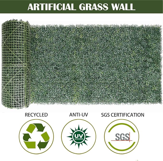 12PCS 20"x 20" Artificial Boxwood Wall Panels, UV-Anti Grass Wall Hedge Plant - Image 5