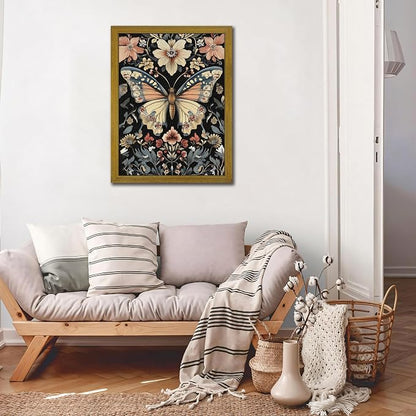 Hand Drawn Sandstone Nature Floral Wall Art, Framed Vintage 3D Textured - Image 5
