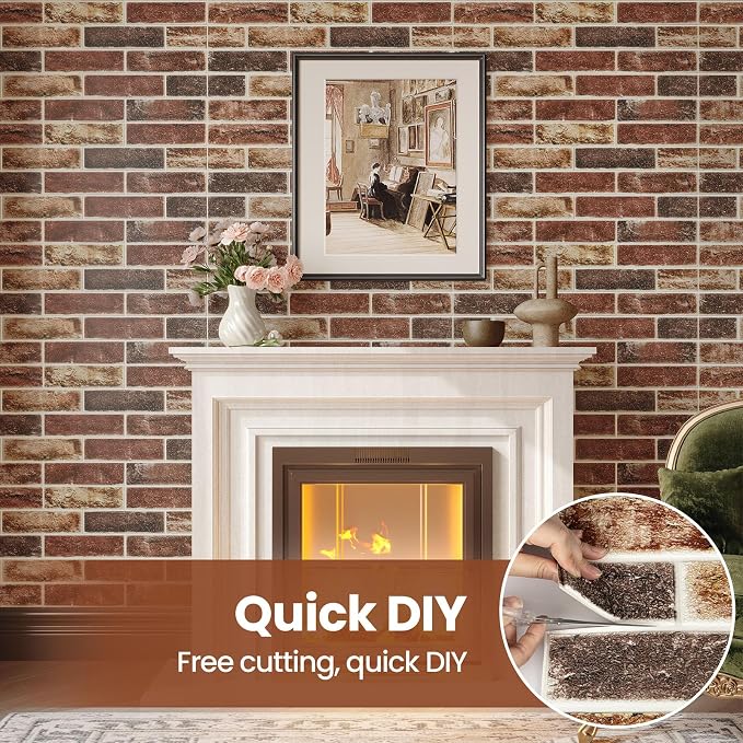3D Wall Panels Brick Peel and Stick 26.7"x13.4"-10 PCS - Image 7