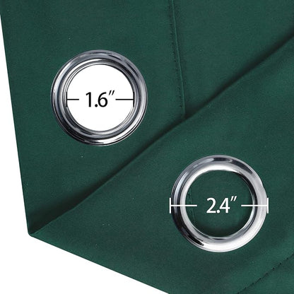 LEMOMO Dark Green Bedroom Blackout Curtains/52 x 54 Inch Long/Set of 2 Curtain - Image 6