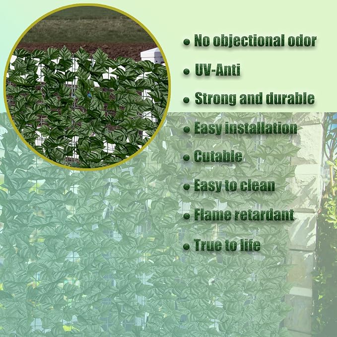 Artificial Ivy Privacy Fence Roll Screen, Garden Greenery Decor - Image 3