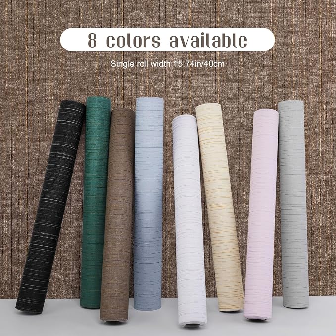 Brown Grasscloth Peel and Stick Wallpaper Vintage Texture Removable Waterproof - Image 3