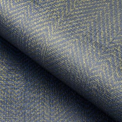 FunStick Gold Navy Blue Grasscloth Wallpaper Peel and Stick Wallpaper Textured by FunStick