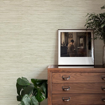 Rugreat Textured Grasscloth Wallpaper Peel and Stick 240inL 17.3inW Beige - Image 5