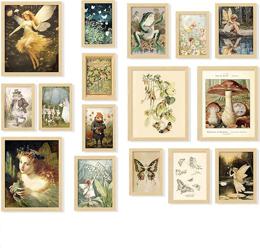 97 Decor FRAMED 16PCS Vintage Fairycore Decor by 97Decor