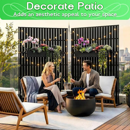 MTART Metal Privacy Screen 72" H x 47.2" Decorative Outdoor Privacy Screen - Image 6