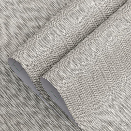 Mocha Brown Faux Grasscloth Wallpaper Peel and Stick Linen Textured 24"x394" - Image 2