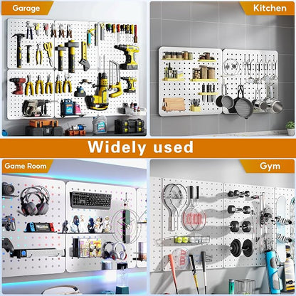 Peg Board, 6 Pack White Peg Board Panels, 50lbs Load Capacity Each, Pegboard - Image 5