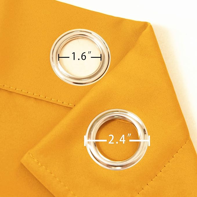LEMOMO Yellow Thermal Blackout Curtains/52 x 84 Inch/Set of 2 Panels Room - Image 6
