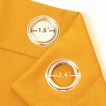 LEMOMO Yellow Thermal Blackout Curtains/52 x 84 Inch/Set of 2 Panels Room - Image 6