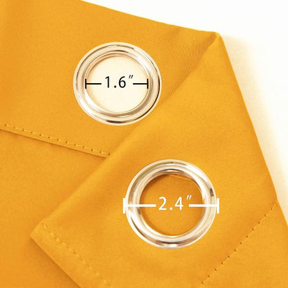 LEMOMO Yellow Thermal Blackout Curtains/52 x 72 Inch/Set of 2 Panels Room - Image 6
