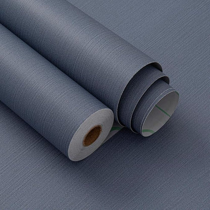 Haimin Fabric Wallpaper Textured Contact Paper Navy Blue Peel and Stick Faux - Image 8