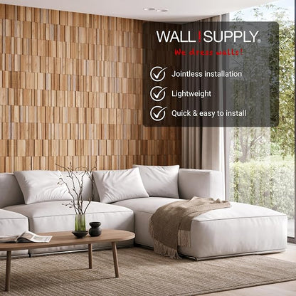 Wall!Supply 3D Wall Panels – Reclaimed Vertical Asian Teak Wood – Home Decor - Image 3