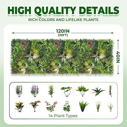 Artificial Grass Wall Roll Panels: 40''x120''Boxwood Hedge Panels, UV-Anti - Image 2