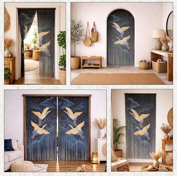 Vietbud Décor Flying Cranes at Night Beaded Curtains - Image 6
