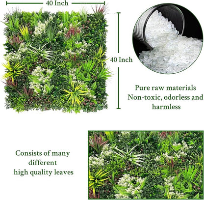 ODTORY Artificial Plant Wall Panels: 20"×20" 4P UV-Anti Faux Grass Wall - Image 2