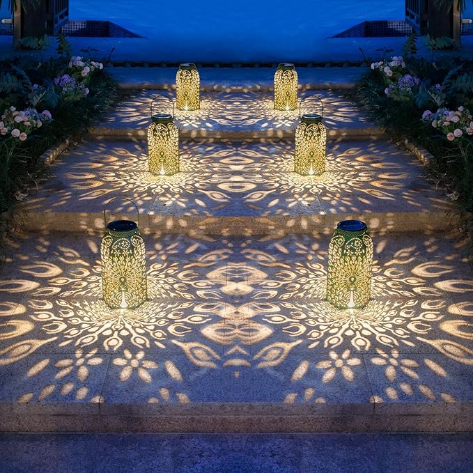 Homeimpro Outdoor Solar Lanterns Waterproof Peacock Gardening Gifts for Women, Big Solar Garden Decor, Yard Art, Outside, Patio, Birthday Mothers' Day Gifts Mom Grandma (2Pack, Antique Green)