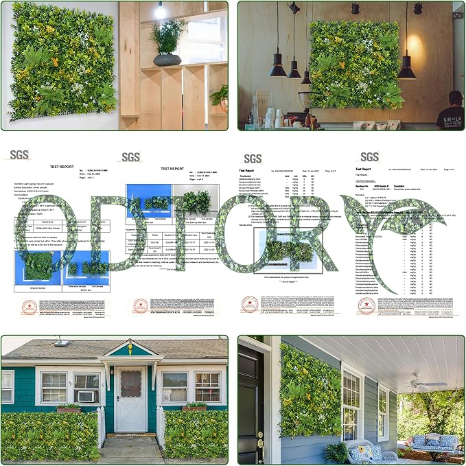 ODTORY Artificial Boxwood Hedges Panels: 20"x20" 8P UV-Anti Faux Greennery - Image 5