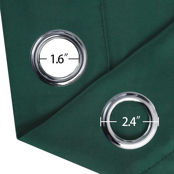 LEMOMO Blackout Curtains 66 x 84 inch/Dark Green Curtains Set of 2 - Image 6