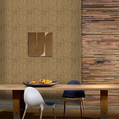 15.75"x590.6" Brown Wallpaper Peel and Stick Removable Grasscloth Textured Wall - Image 5