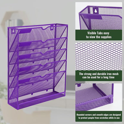 EASEPRES 6 Tier Mesh Hanging Wall File Organizer, Desk Vertical Mail Paper - Image 4