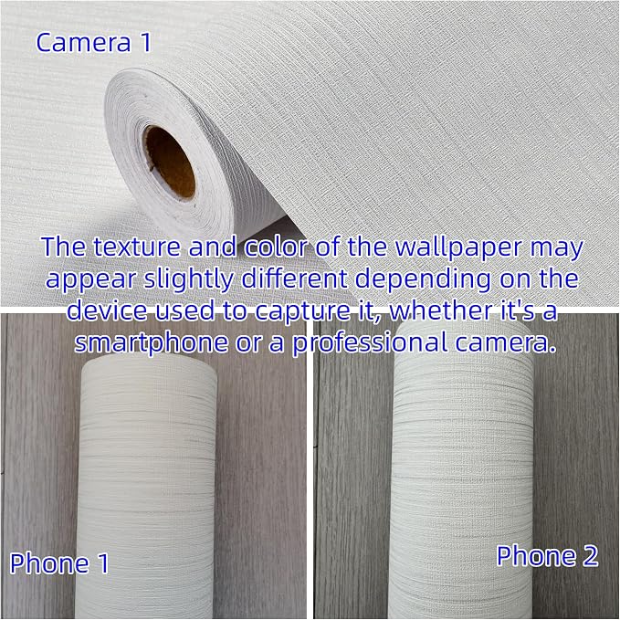 Haimin Grasscloth Textured Wallpaper 24in X 393in Fabric Contact Paper White - Image 5