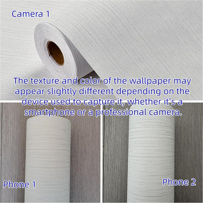 Haimin Grasscloth Textured Wallpaper 24in X 393in Fabric Contact Paper White - Image 5