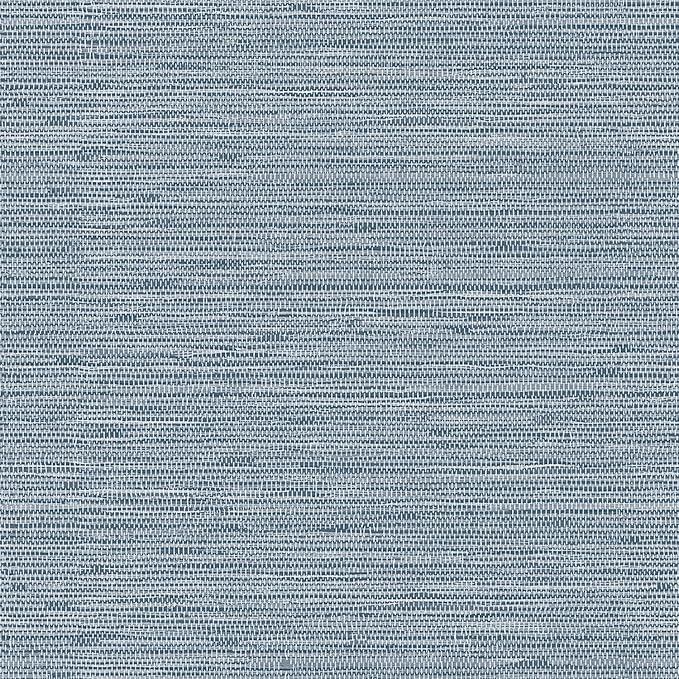 HueBurst Grasscloth Peel and Stick Wallpaper 17.3" x 197" Blue Textured by HueBurst
