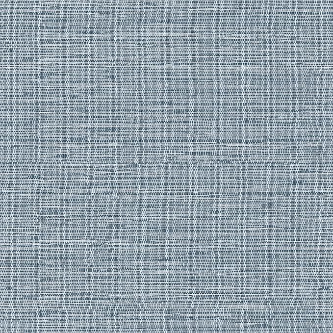 HueBurst Grasscloth Peel and Stick Wallpaper 17.3" x 197" Blue Textured by HueBurst