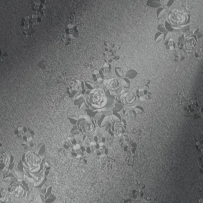 Erfoni 197"x17.7" Gray Peel and Stick Wallpaper Thicken Flower Embossed by Erfoni