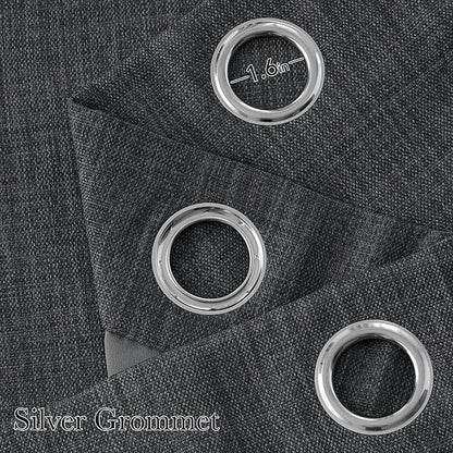 NICETOWN Short Faux Linen Charcoal Gray Blackout Curtains 63 inches Long - Image 2