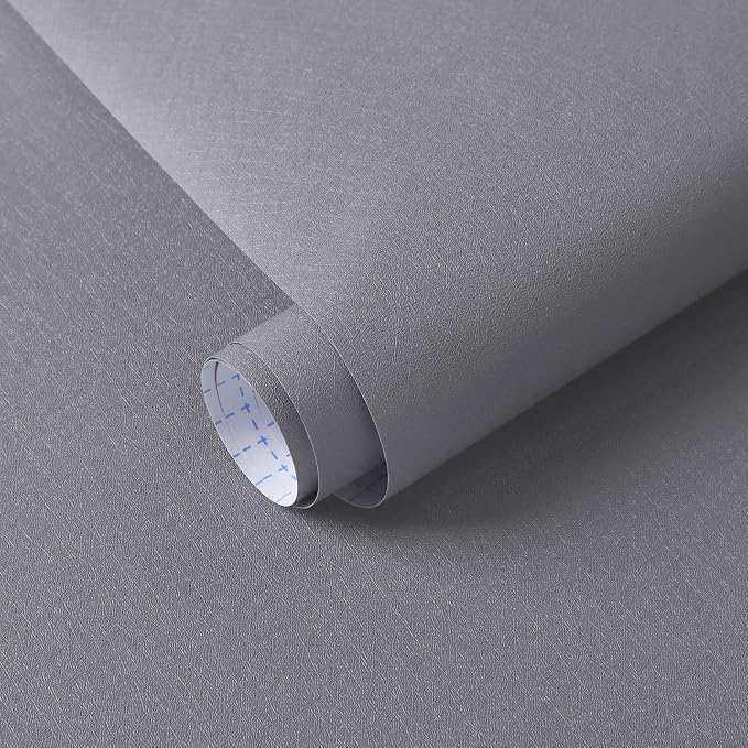 Dimoon 17.7''x236'' Peel and Stick Wallpaper Grey Contact Paper by DIYYOURMOON