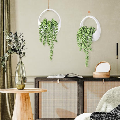 Der Rose 2 Packs Fake Hanging Plants Succulents - Image 6