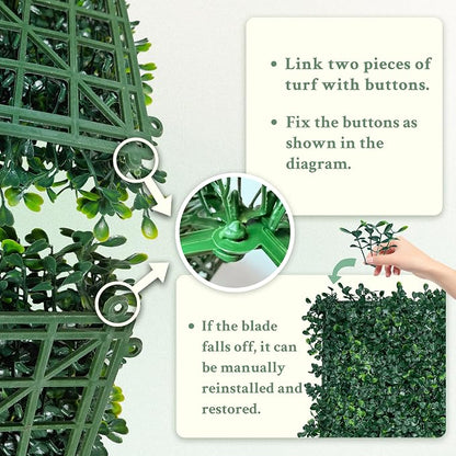 ODTORY Artificial Boxwood Wall Panels 20x20 inch 8Pcs, UV-Anti Faux Greenery - Image 4