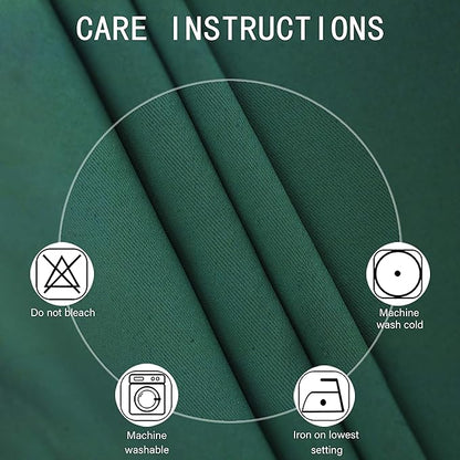 LEMOMO Dark Green Bedroom Blackout Curtains/52 x 63 Inch Long/Set of 2 Curtain - Image 4