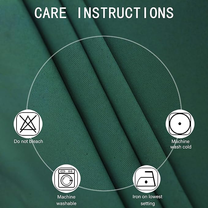 LEMOMO Dark Green Thermal Blackout Curtains/42 x 95 Inch/Set of 2 Panels Room - Image 4