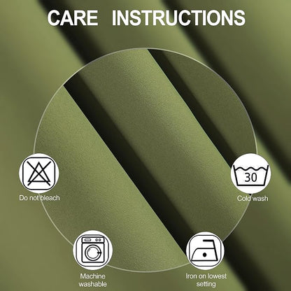 LEMOMO Olive Green Thermal Blackout Curtains/38 x 63 Inch/Set of 2 Panels Room - Image 4