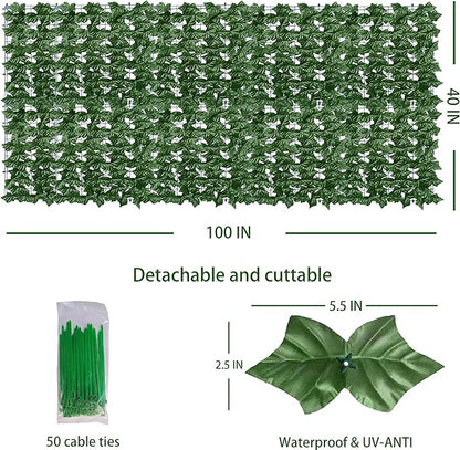 ODTORY Artificial Ivy Privacy Fence Wall Screen: 40X100 in UV-Anti Faux - Image 2