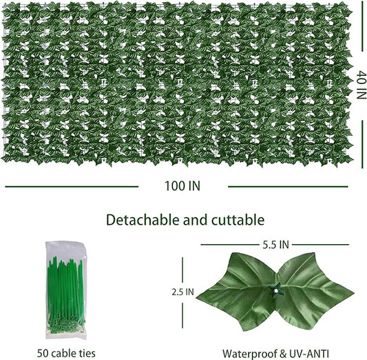 ODTORY Artificial Ivy Privacy Fence Wall Screen: 40X100 in UV-Anti Faux - Image 2
