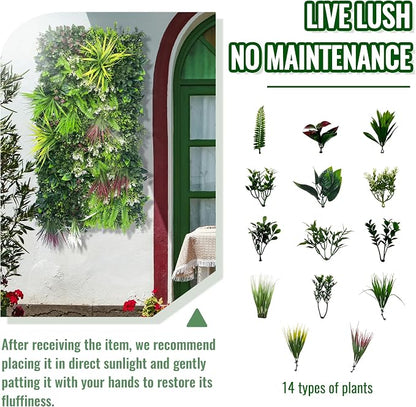 ODTORY Artificial Hedge Grass Wall Panel: 40" x 20" UV-Anti Faux Boxwood Ivy - Image 5