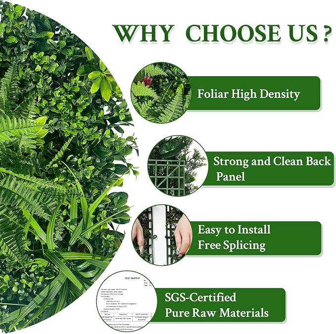 ODTORY Artificial Grass Wall Backdrop Panels Roll: 40X120 in UV-Anti Greenery - Image 4
