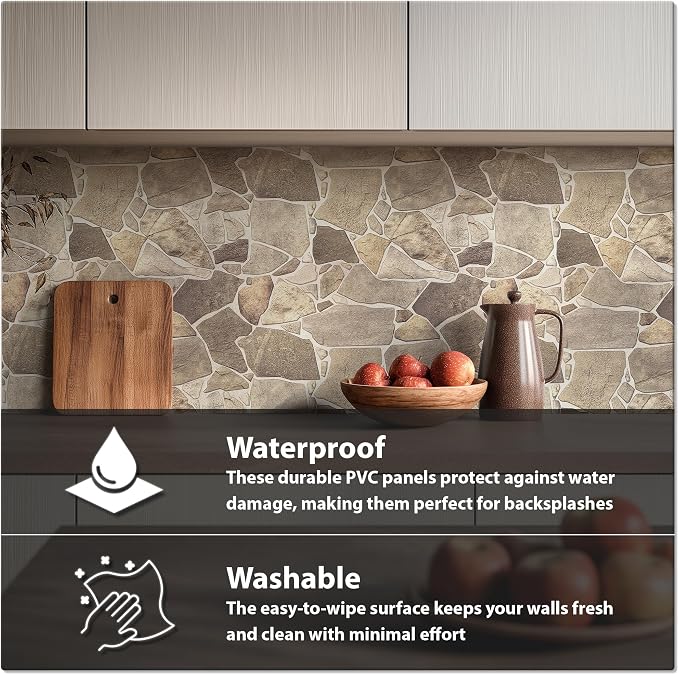 CONCORD WALLCOVERINGS ™ Retro-Art 3D Faux Stone Wall Panels, Lightweight 17.5" - Image 4