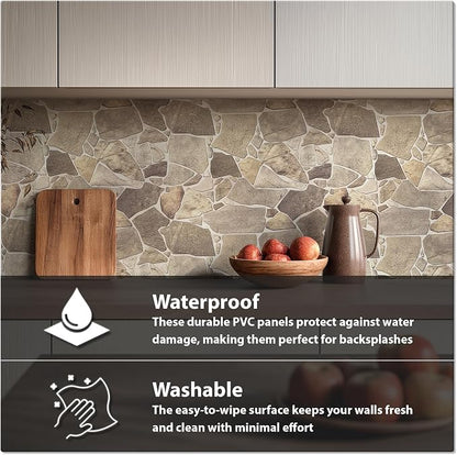 CONCORD WALLCOVERINGS ™ Retro-Art 3D Faux Stone Wall Panels, Lightweight 17.5" - Image 4